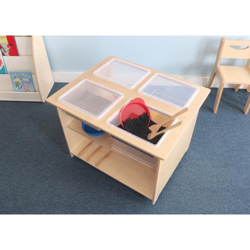 Whitney Bothers Mobile Sensory Table With Trays and Lids top view