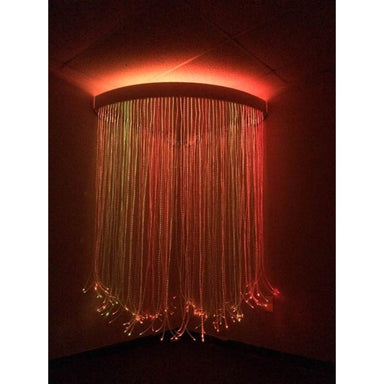 sensory calming red fiber optic corner shower front view