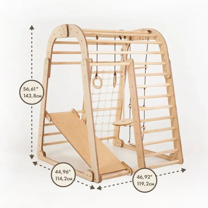 Goodevas Indoor Playground for Toddlers - 7in1 Playground + Swings Set + Slide Board + Art Set